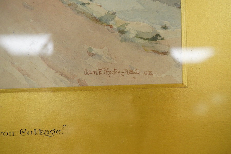 Adam Edwin Proctor (1864-1913), ‘A Devon Cottage’, signed and dated '08, watercolour, 26 x 17cm